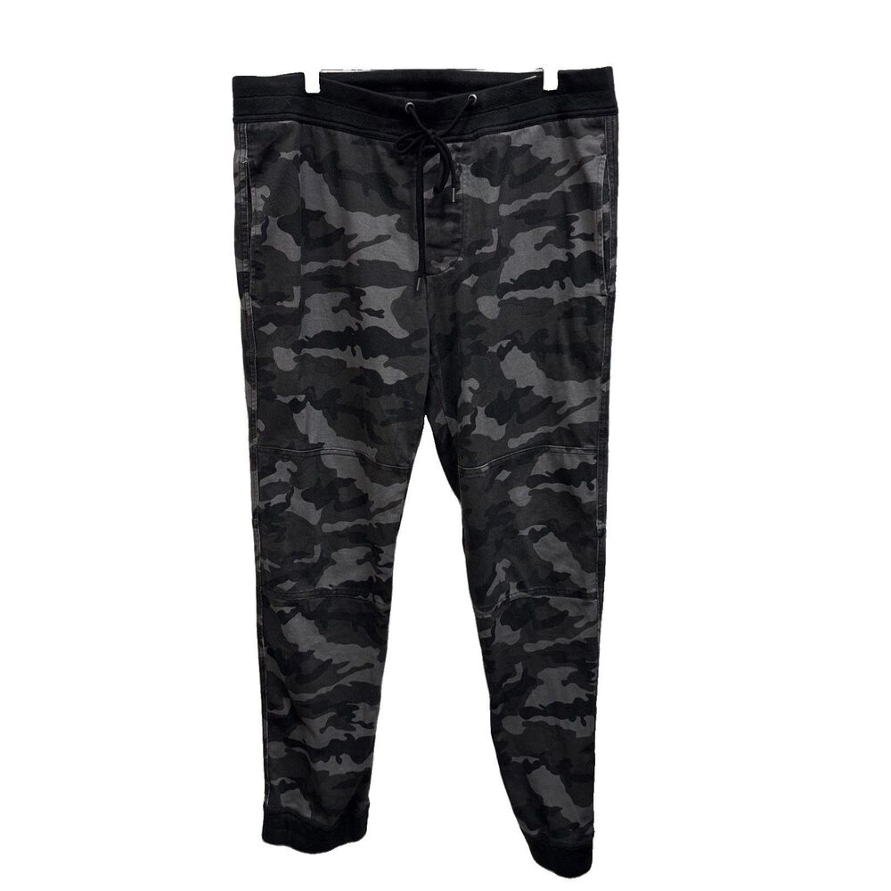 Standard James Perse Men Camo Joggers Brown Gray Cotton Drawstring Pants Size 2